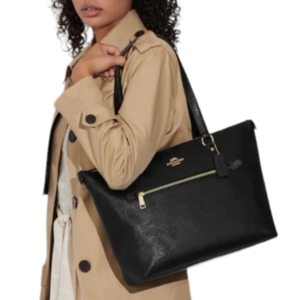 COACH authentic leather shoulder black large bag